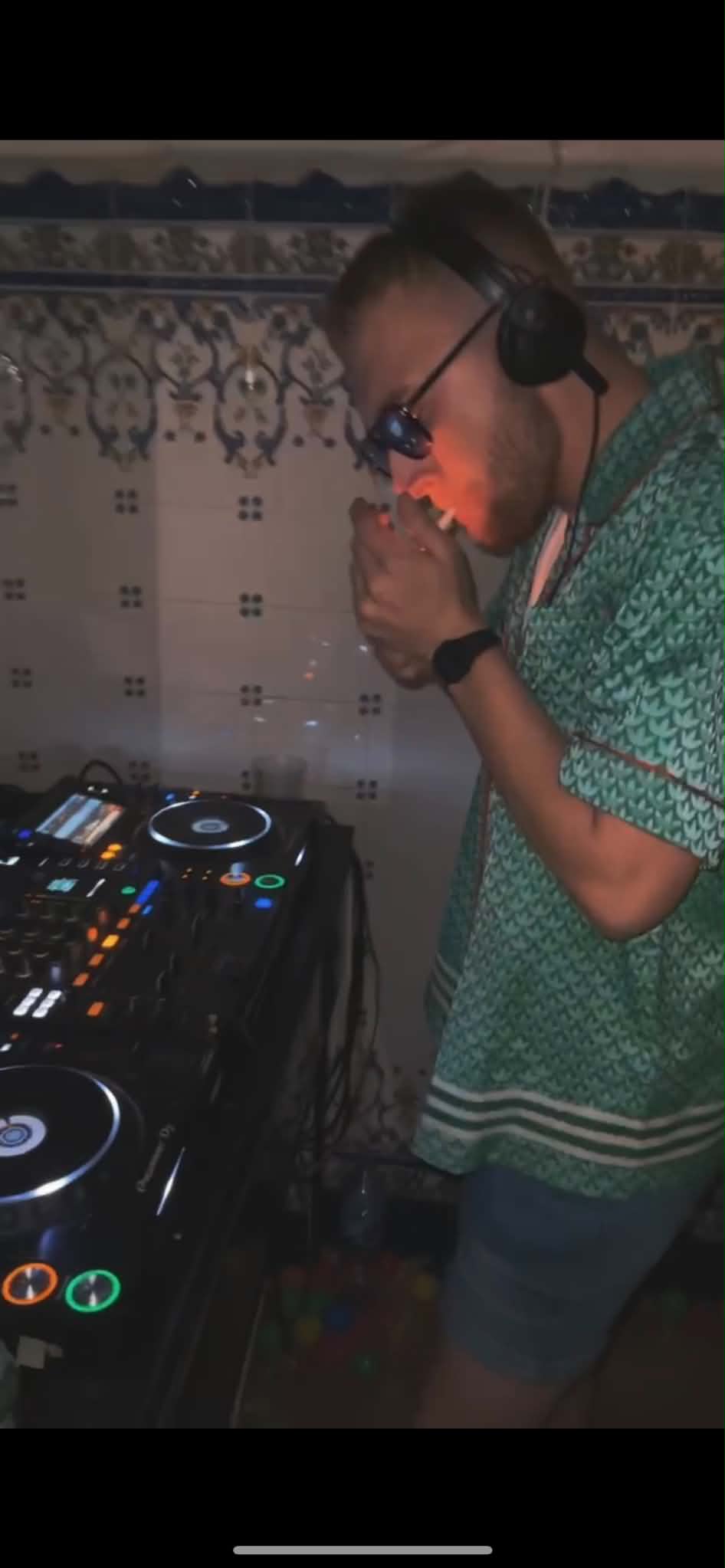 Danny Abbott at the DJ booth