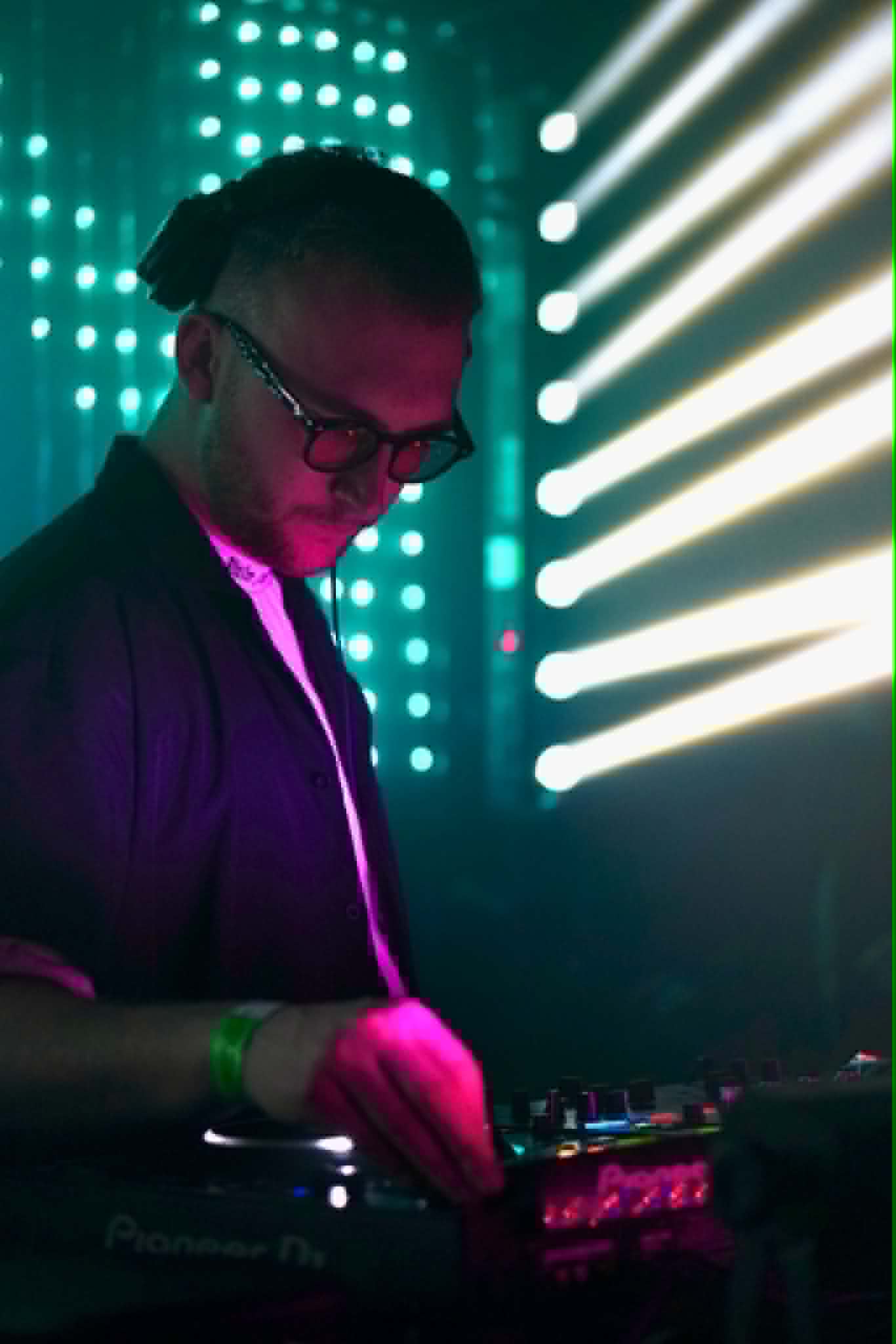 Danny Abbott in performance lighting